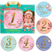 High quality pregnancy baby boy month 1-12 monthly baby milestone stickers